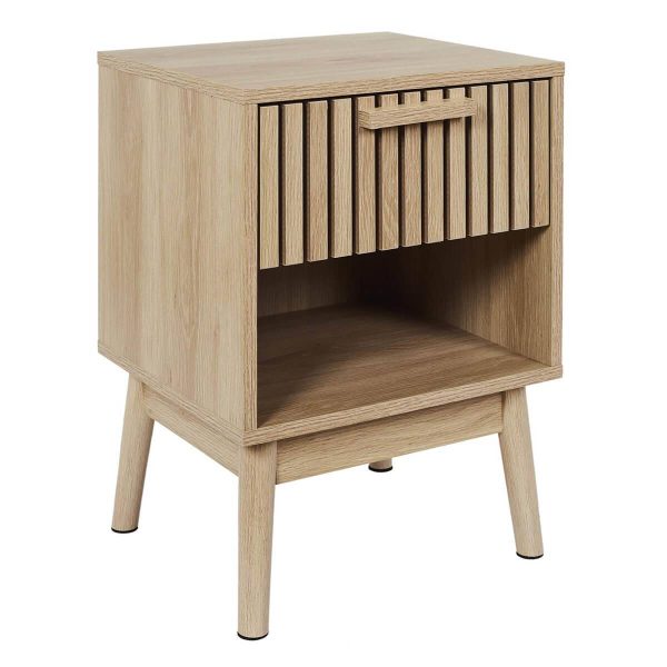 Chevet 1 Tiroir 1 Niche Effet Bois avec Tasseaux – PAJAN Chevet 1 Tiroir 1 Niche Effet Bois avec Tasseaux – PAJAN