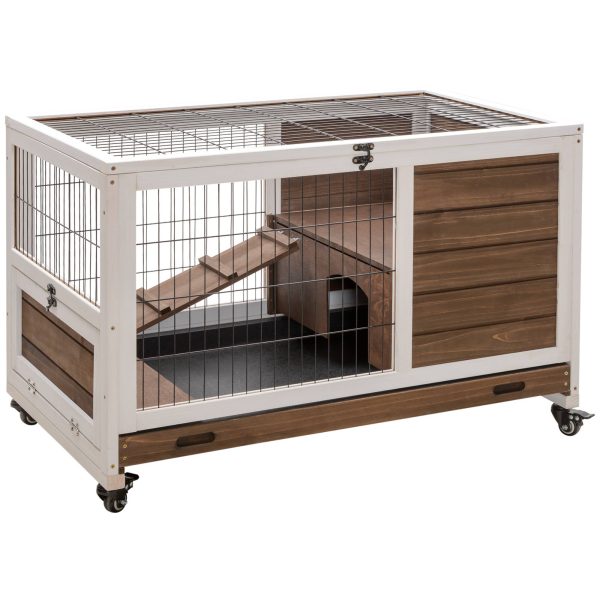 Clapier à Lapin en Bois d’Intérieur sur Roulettes avec Toit Ouvrant 90 cm Marron – ComfortXL Outdoor Living Clapier à Lapin en Bois d’Intérieur sur Roulettes avec Toit Ouvrant 90 cm Marron – ComfortXL Outdoor Living