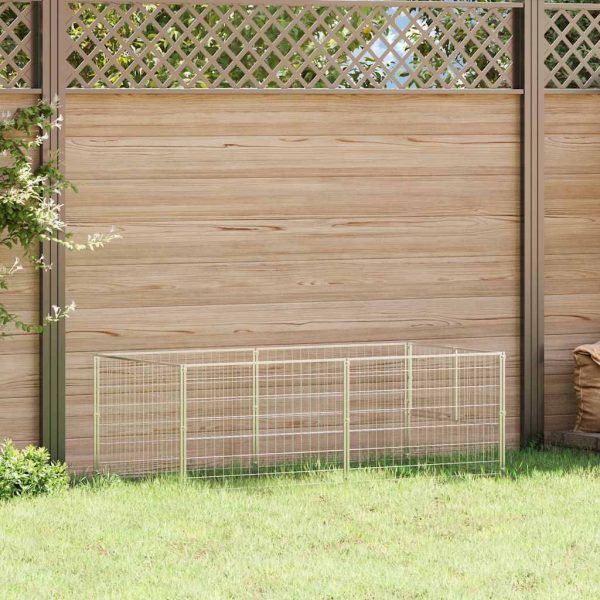 Chenil Argenté 200x100x70 cm Acier vidaXL 150793