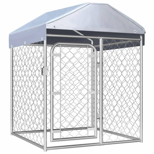 Chenil extérieur cage enclos parc animaux chien extérieur avec toit 100 x 100 x 125 cm