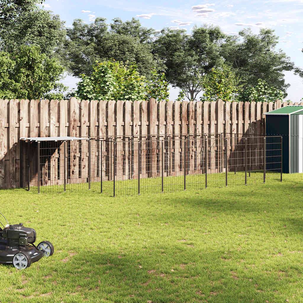 Chenil Noir 10,89 m² Acier vidaXL 3082207