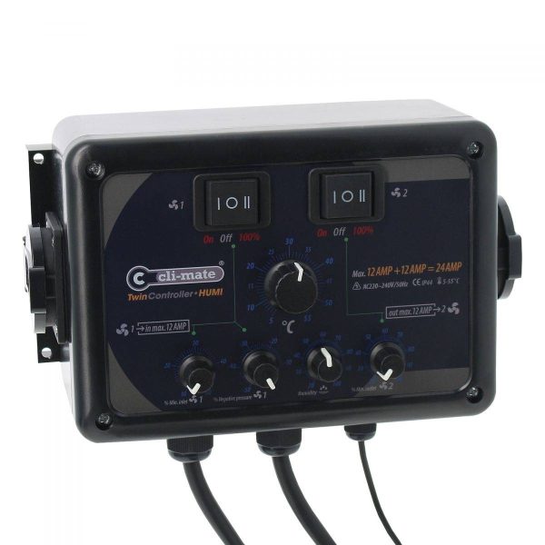 CLI-MATE Twin Controller 12+12 Amp – Humidité/T°/Pression négative