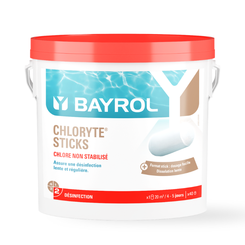 Chlore lent non stabilisé Bayrol Chloryte Sticks 300g - 4,5kg - 4,5kg