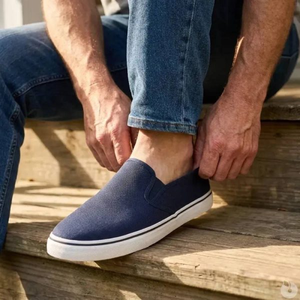 Chaussures souples homme en textile bleu marine – Tige basse Chaussures souples homme en textile bleu marine – Tige basse