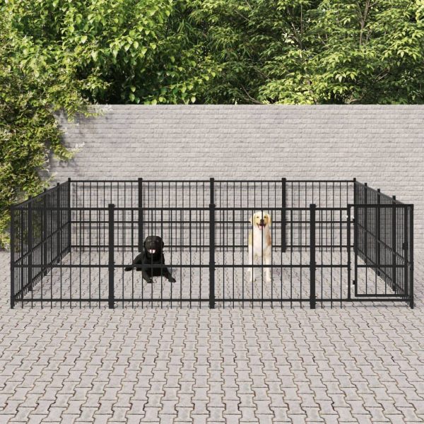 Chenil d’extérieur pour chiens Acier 15,05 m² vidaXL 3124626 Chenil d’extérieur pour chiens Acier 15,05 m² vidaXL 3124626