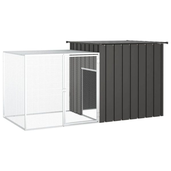 Clapier enclos à lapin extérieur 200x91x100 cm acier galvanisé Anthracite – ComfortXL Outdoor Living