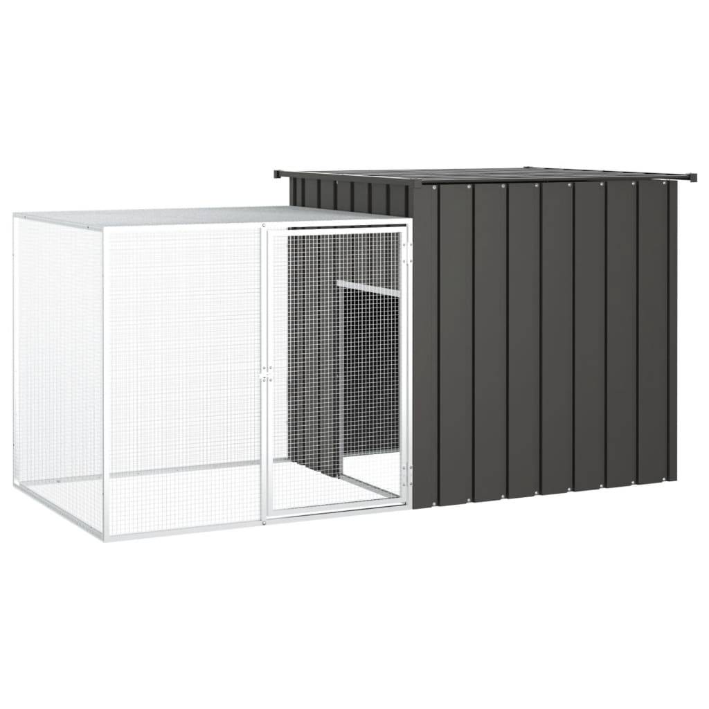 Clapier enclos à lapin extérieur 200x91x100 cm acier galvanisé Anthracite – ComfortXL Outdoor Living
