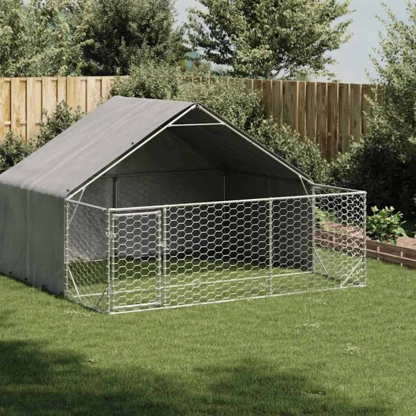 Chenil extérieur pour chien en acier galvanisé avec abri 3x3x1,9 m – ComfortXL Pet Living Chenil extérieur pour chien en acier galvanisé avec abri 3x3x1,9 m – ComfortXL Pet Living