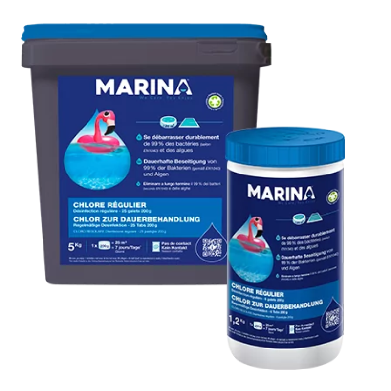 Chlore régulier Marina - Désinfection régulière - 1,2 kg
