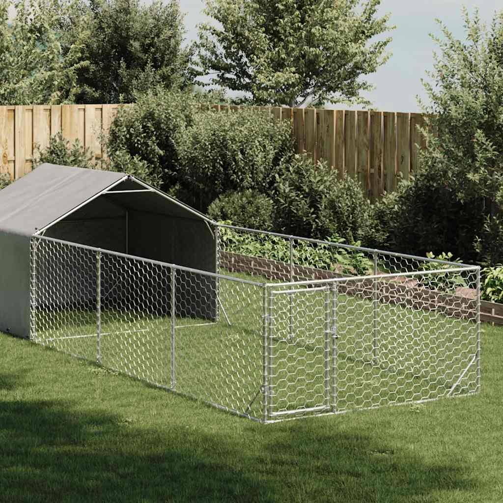 Chenil extérieur pour chien en acier galvanisé avec abri 6x2x1,5 m – ComfortXL Pet Living