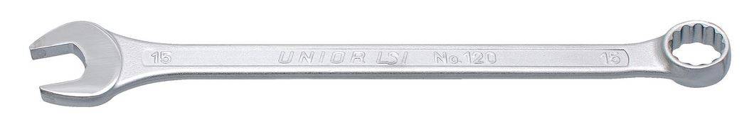 Clé mixte longue chromée satinée 15 - UNIOR - 600395
