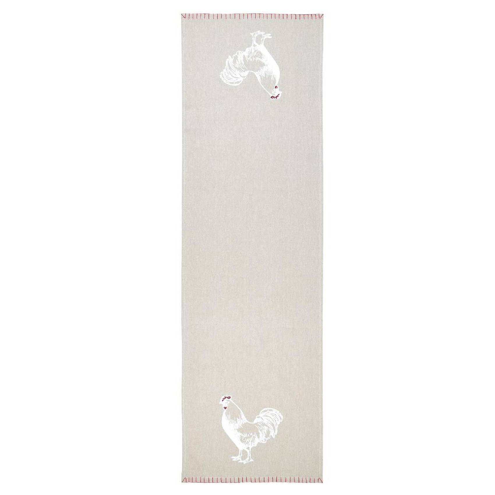 Chemin de table coq en coton - LOVELY CASA - Coton - Naturel