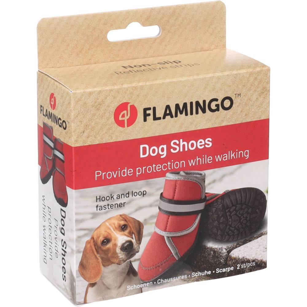 Chaussures Kajan Rouge taille S, 7 x 5.8 cm. 2 pièces pour chien