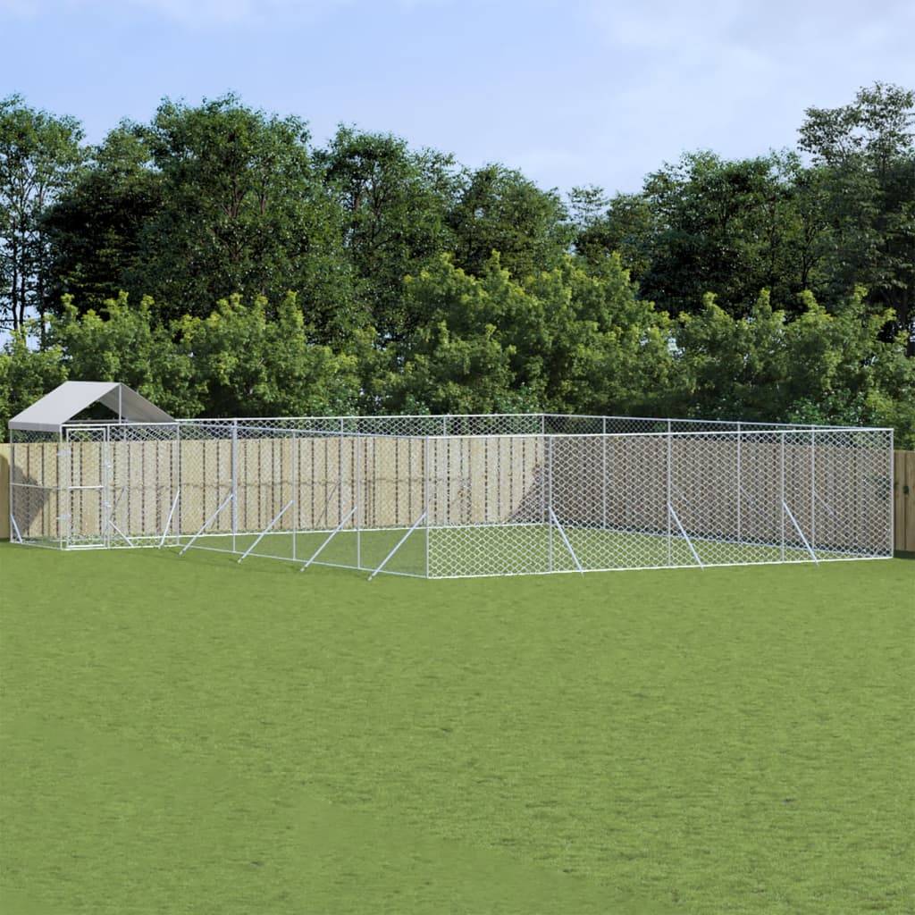 Chenil extérieur pour chien en acier galvanisé avec toit pour jardin 10x8x2,5 m – ComfortXL Outdoor Living