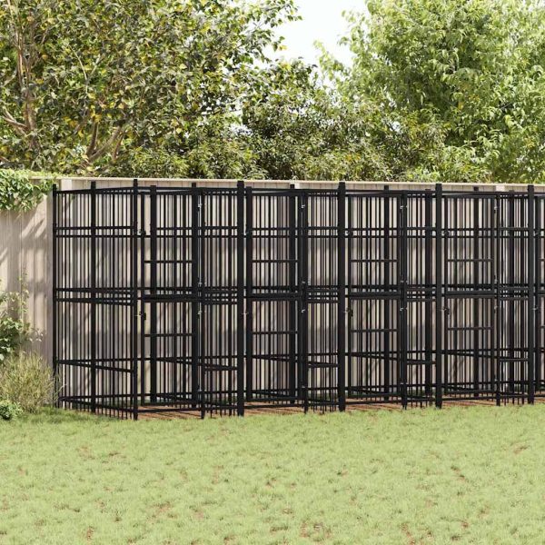 Chenil d’extérieur pour chiens Acier 14,75 m² vidaXL 3097943 Chenil d’extérieur pour chiens Acier 14,75 m² vidaXL 3097943