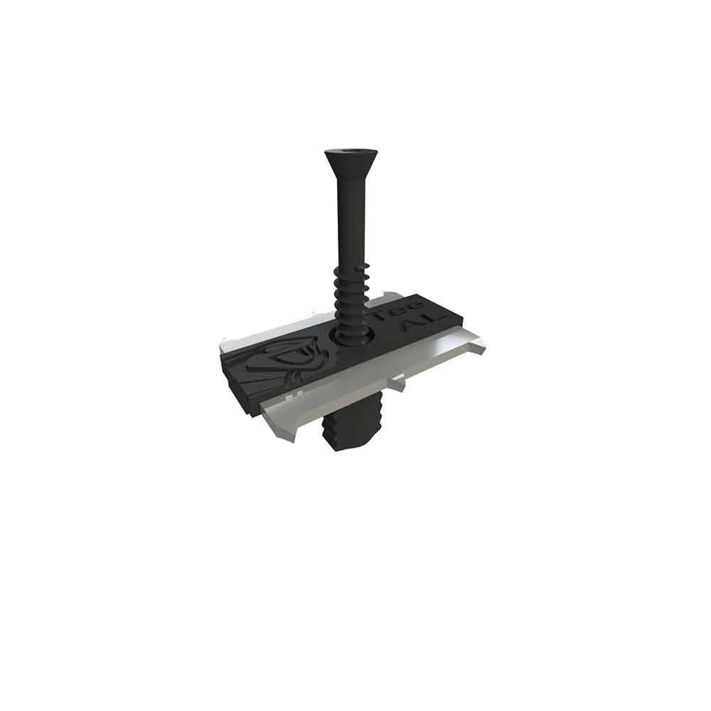 Clip Terrasse Bois COBRA TEE-AL - 90 clips + Vis 4x40mm - Pour Lames Rainurée Bois et Bois Composite - Facile à Poser & Resistant