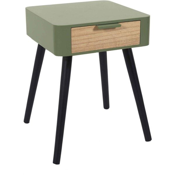 Chevet en bois 1 tiroir Zoran (Lot de 2) Kaki Chevet en bois 1 tiroir Zoran (Lot de 2) Kaki