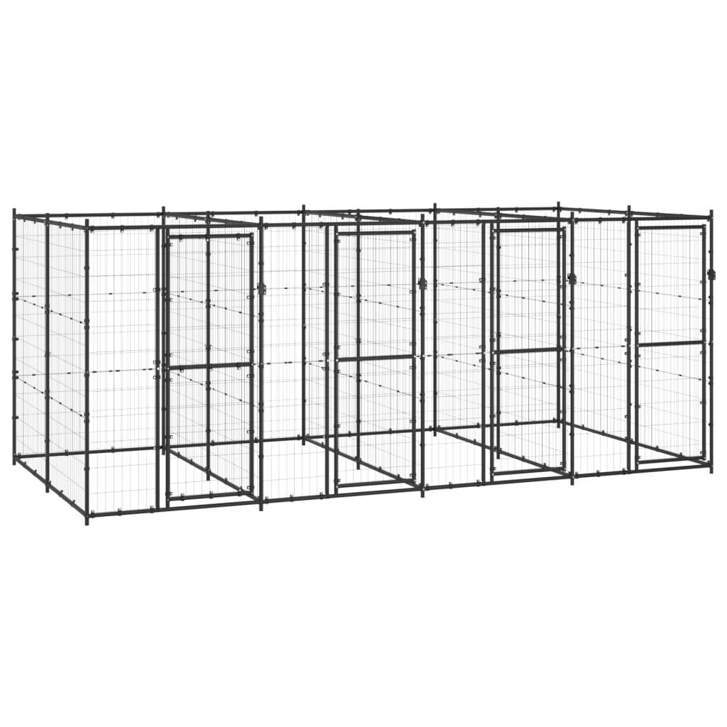 Chenil extérieur Acier 9,68 m² vidaXL 3082262