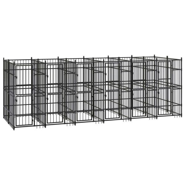 Chenil extérieur pour chien 11,06 m² en acier à barreaux pour jardin Noir – ComfortXL Outdoor Living Chenil extérieur pour chien 11,06 m² en acier à barreaux pour jardin Noir – ComfortXL Outdoor Living