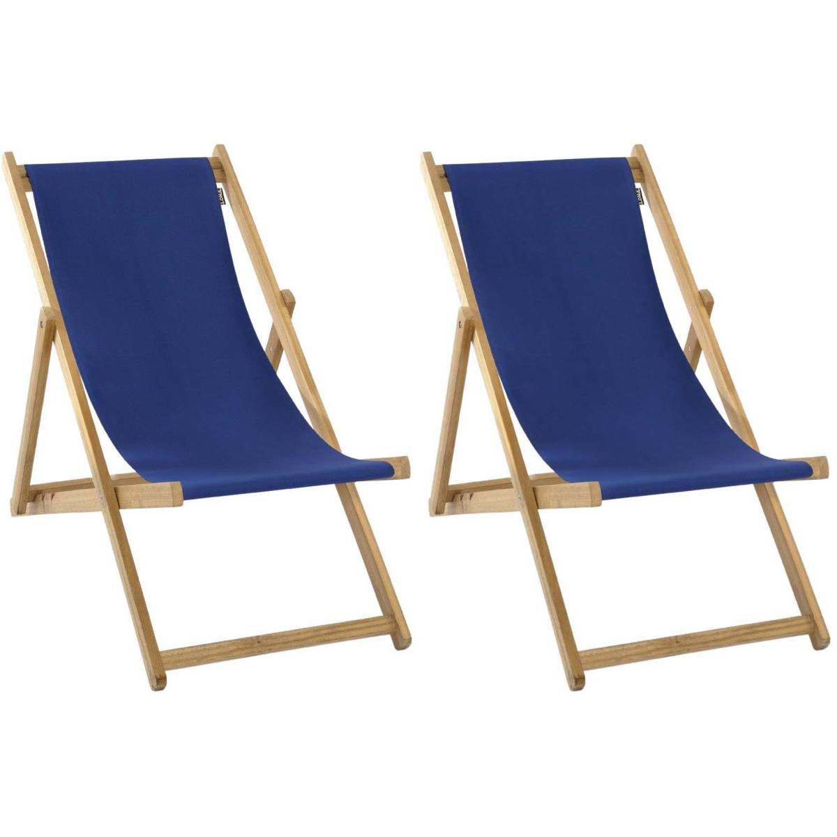 Chilienne sans accoudoirs bois d'eucalyptus tissu 100% coton Elvas