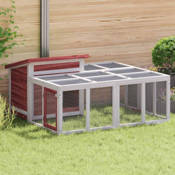 Clapier moka 144x123x67,5 cm bois de pin massif vidaXL 172281 Clapier moka 144x123x67,5 cm bois de pin massif vidaXL 172281