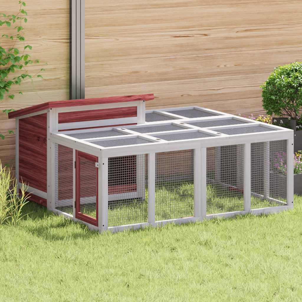 Clapier moka 144x123x67,5 cm bois de pin massif vidaXL 172281