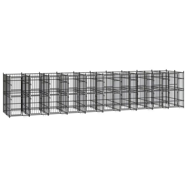 Chenil d’extérieur pour chiens Acier 18,43 m² vidaXL 3097945 Chenil d’extérieur pour chiens Acier 18,43 m² vidaXL 3097945