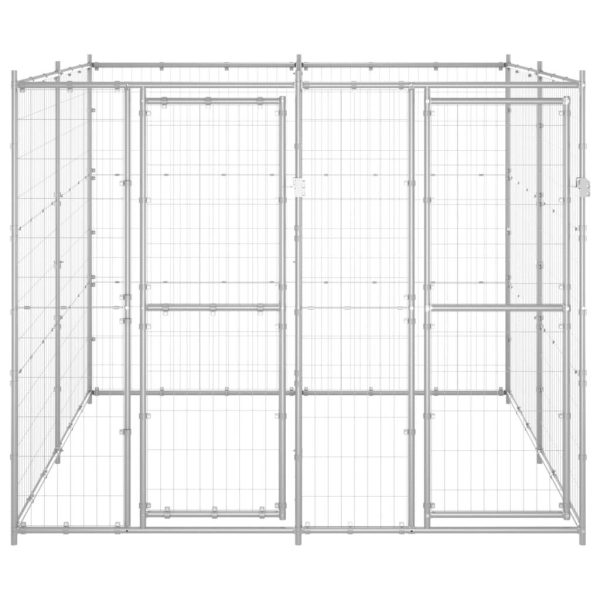 Chenil d’extérieur – Cage d’extérieur – Chenil de jardin Acier galvanisé 4,84 m²