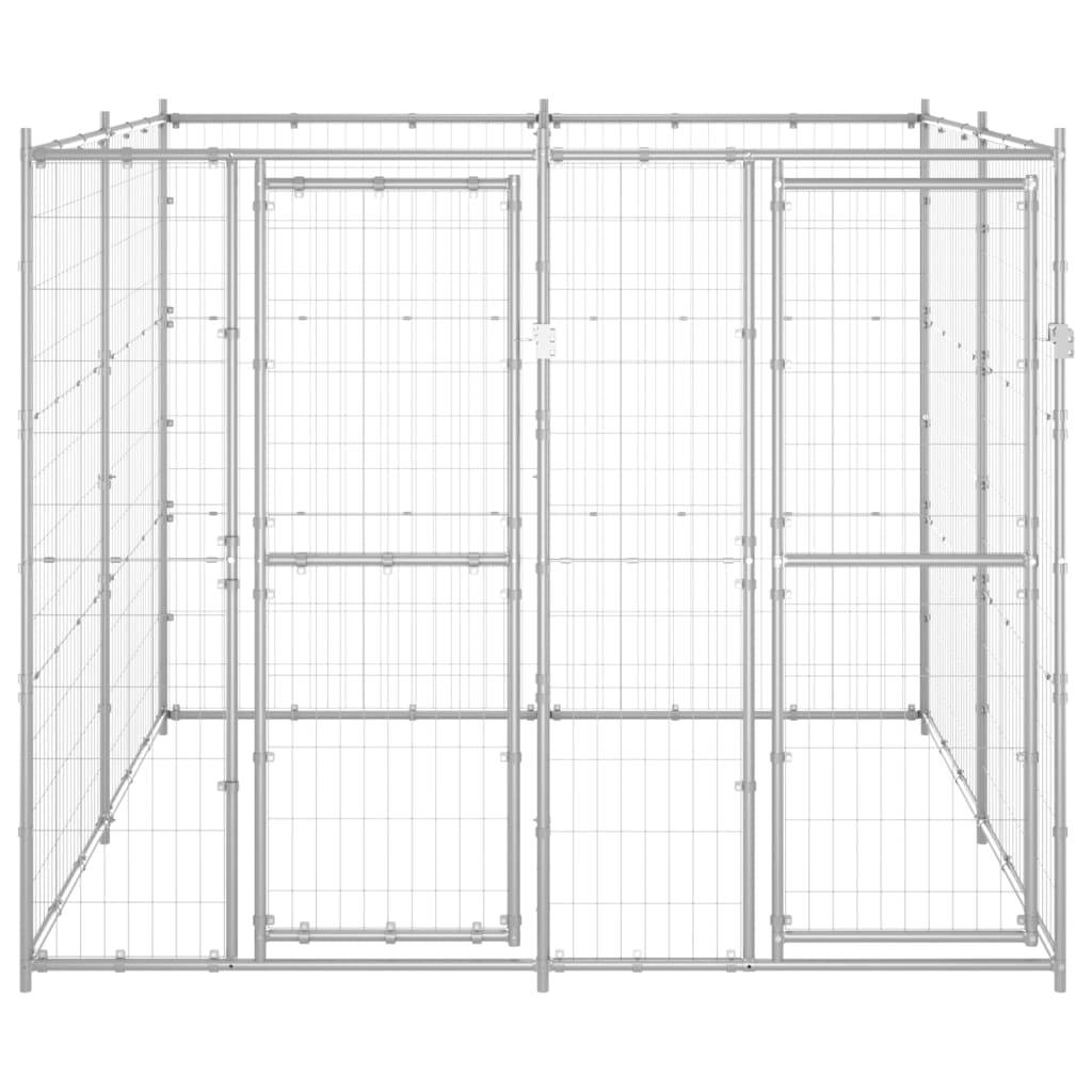 Chenil d'extérieur - Cage d'extérieur - Chenil de jardin Acier galvanisé 4,84 m²