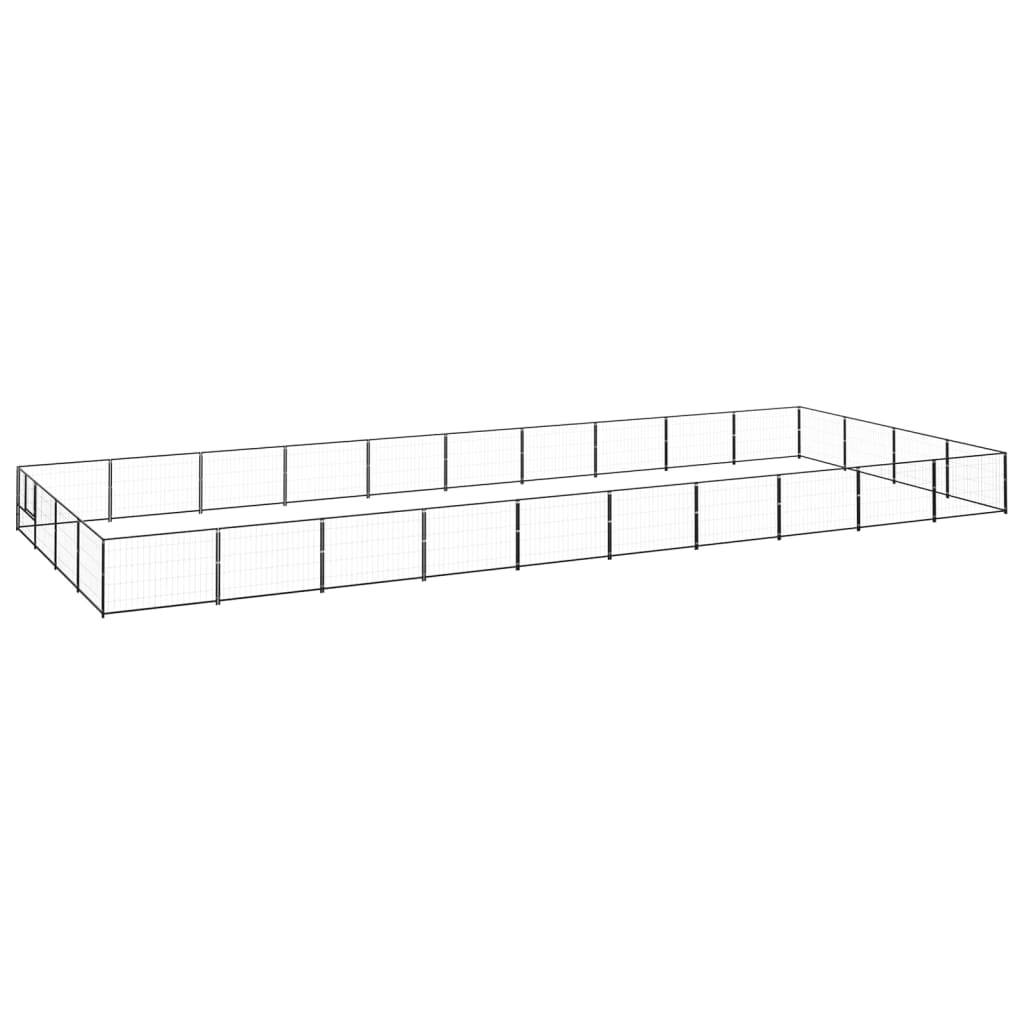 Chenil extérieur en acier robuste parc pour chien Noir 40 m² – ComfortXL Outdoor Living