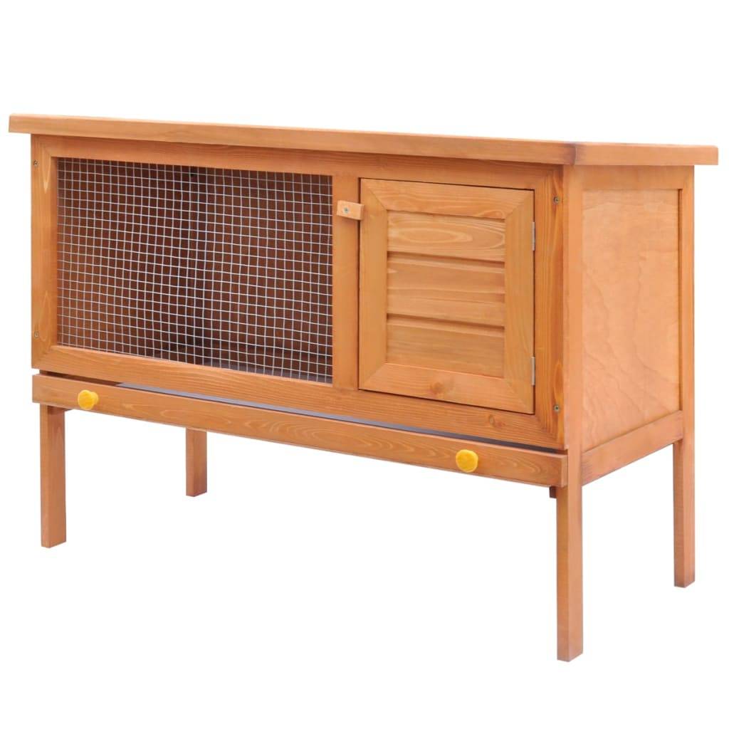 Clapier en bois 1 niveau pour lapin avec enclos sécurisé 90cm – ComfortXL Outdoor Living