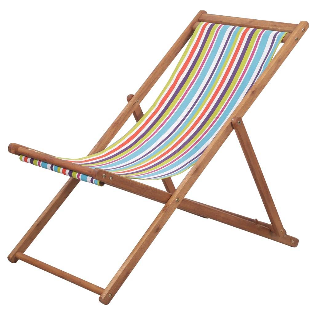 Chilienne Pliante en Bois et Tissu pour Plage et Jardin Design Multicolore – ComfortXL Outdoor Living