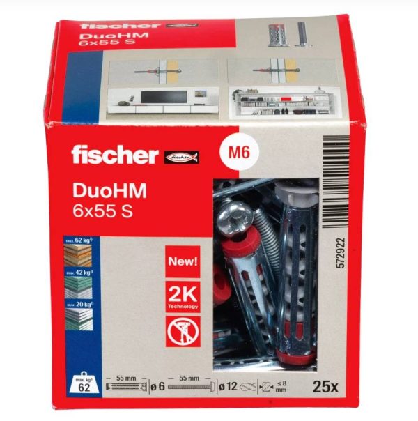 Chevilles métallique pour corps creux DuoHM 6X55 embout PZ – FISHER – 572922 Chevilles métallique pour corps creux DuoHM 6X55 embout PZ – FISHER – 572922