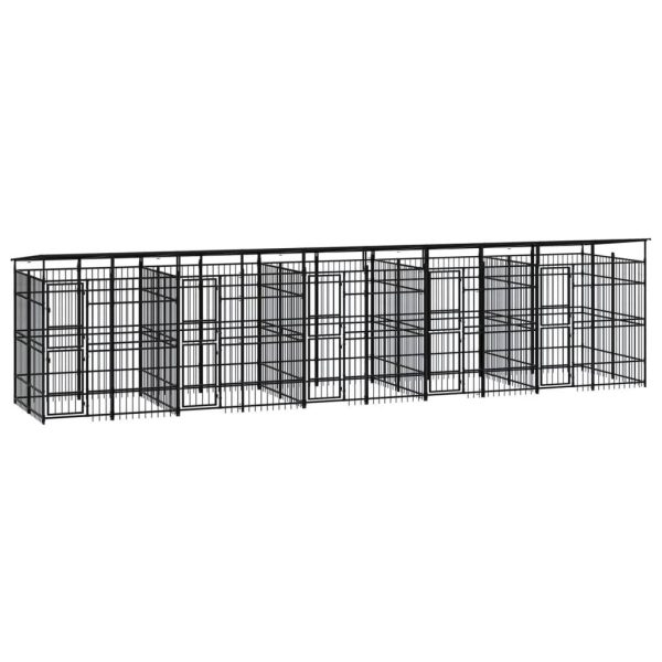 Chenil d’extérieur avec toit pour chiens Acier 18,43 m² vidaXL 3098017 Chenil d’extérieur avec toit pour chiens Acier 18,43 m² vidaXL 3098017
