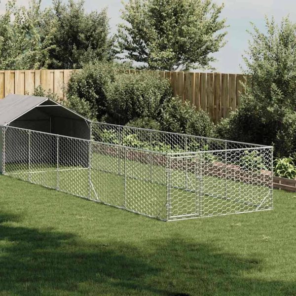 Chenil extérieur pour chien en acier galvanisé avec abri 8x2x1,5 m – ComfortXL Pet Living Chenil extérieur pour chien en acier galvanisé avec abri 8x2x1,5 m – ComfortXL Pet Living