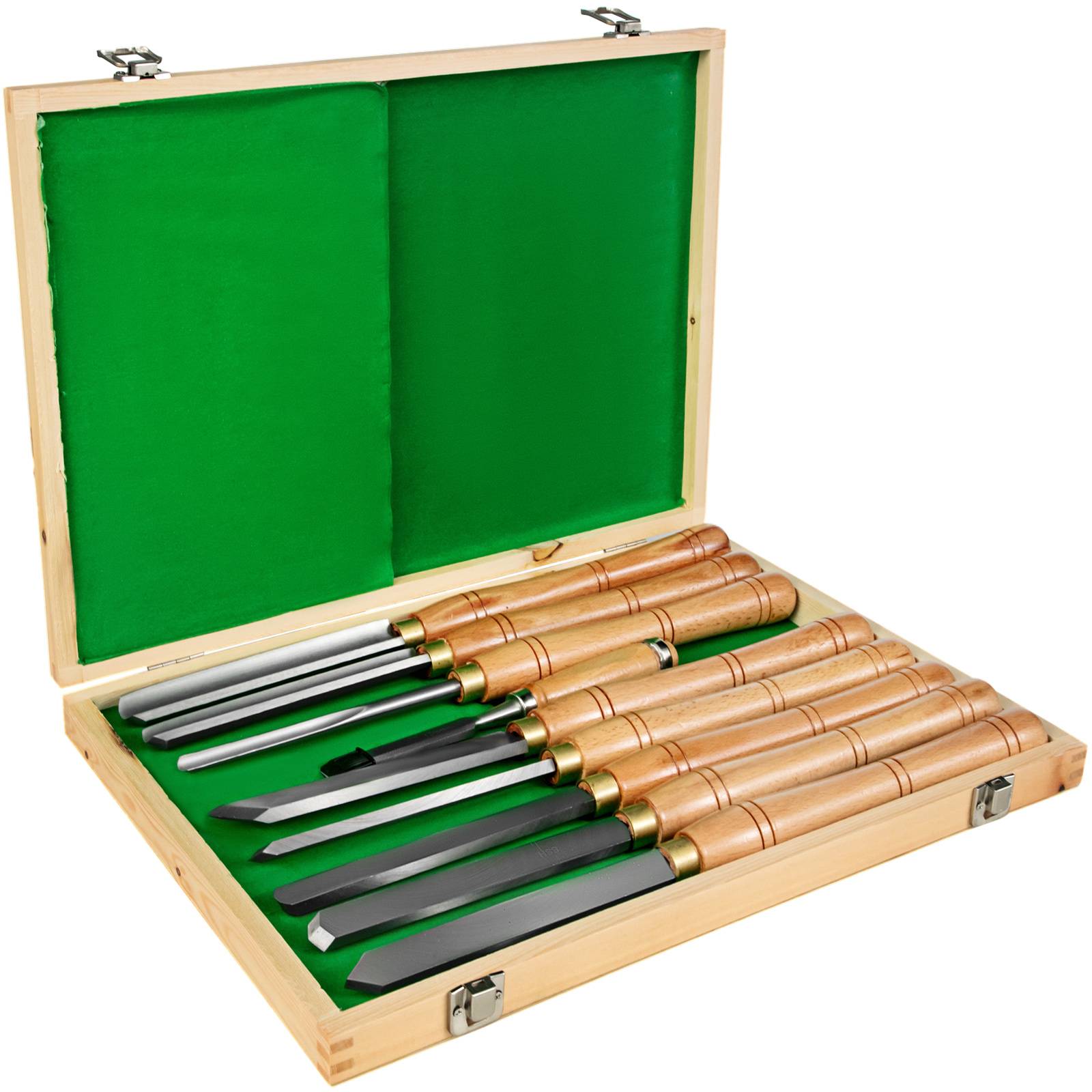 VEVOR Ciseaux à bois 8 pièces, lames acier rapide, étui. Confortable, compact pour gravure main.