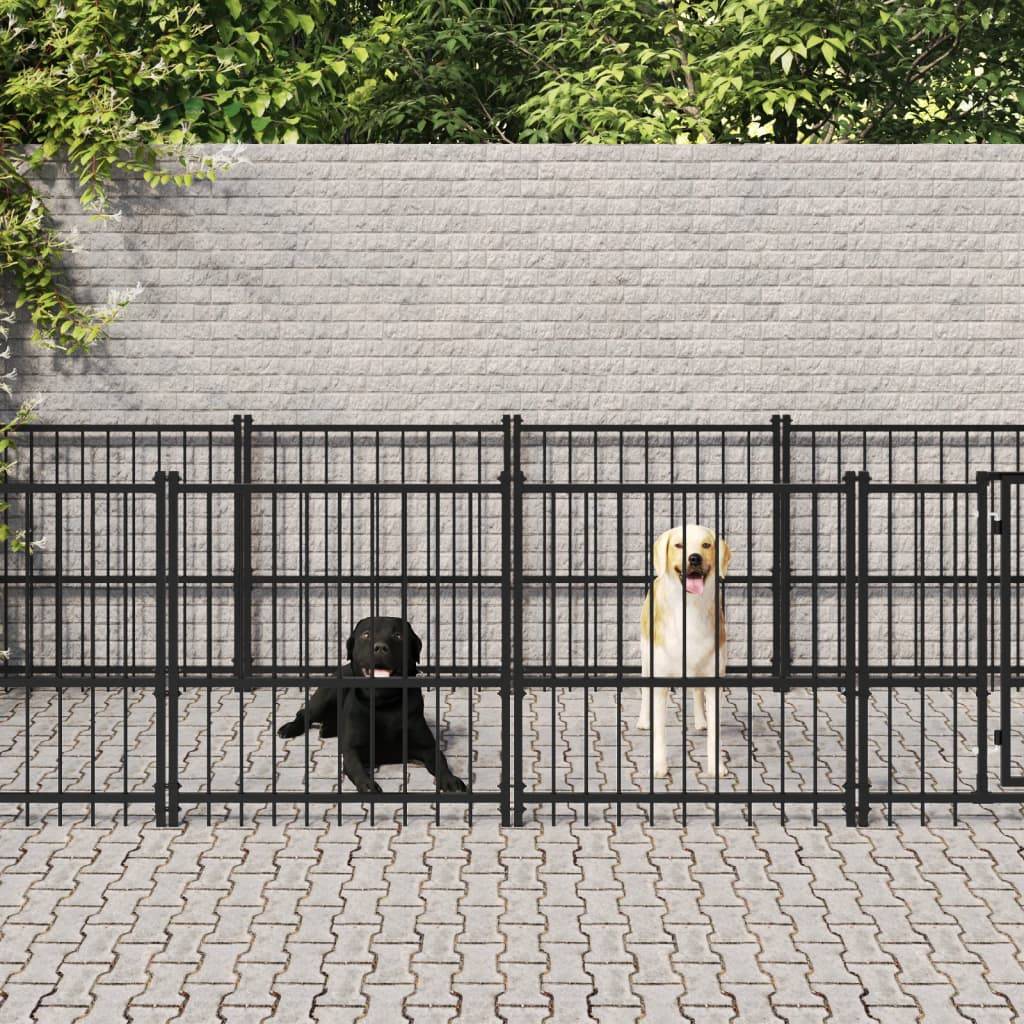 Chenil d'extérieur pour chiens Acier 7,51 m² vidaXL 3124600