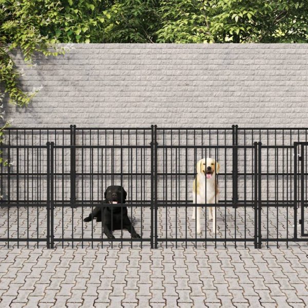 Chenil d’extérieur pour chiens Acier 18,77 m² vidaXL 3124606 Chenil d’extérieur pour chiens Acier 18,77 m² vidaXL 3124606