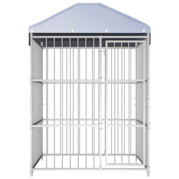 Chenil d’extérieur – Cage d’extérieur avec toit pour chiens 150x150x200 cm rj480