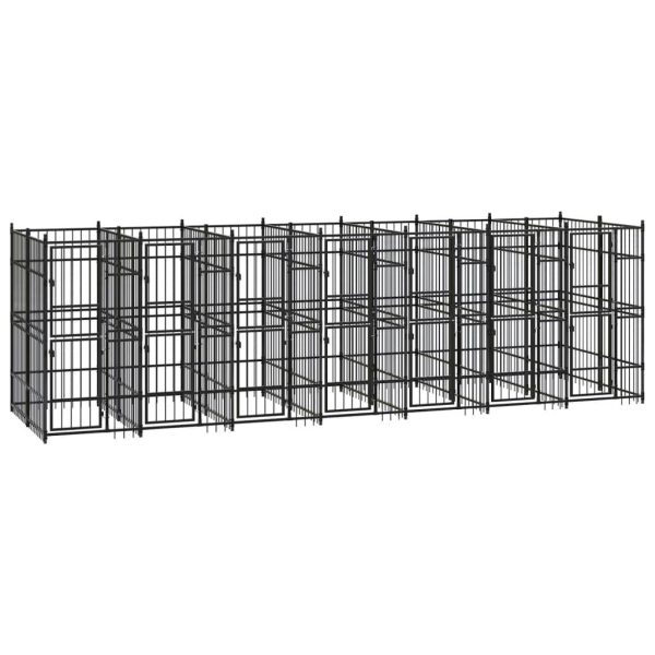 Chenil extérieur pour chien 12,9 m² en acier à barreaux pour jardin Noir – ComfortXL Outdoor Living Chenil extérieur pour chien 12,9 m² en acier à barreaux pour jardin Noir – ComfortXL Outdoor Living