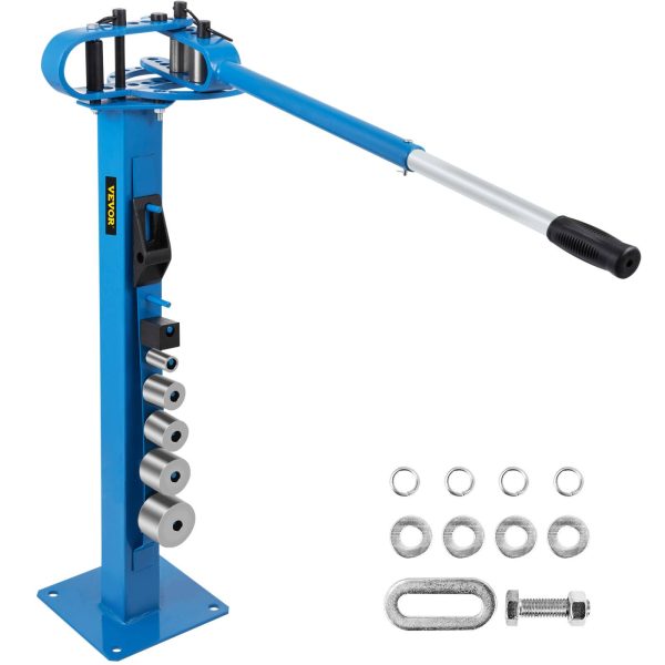 VEVOR Cintreuse manuelle presse plancher métal, type sol, 7 matrices, poignée télescopique montable de 1-3″.