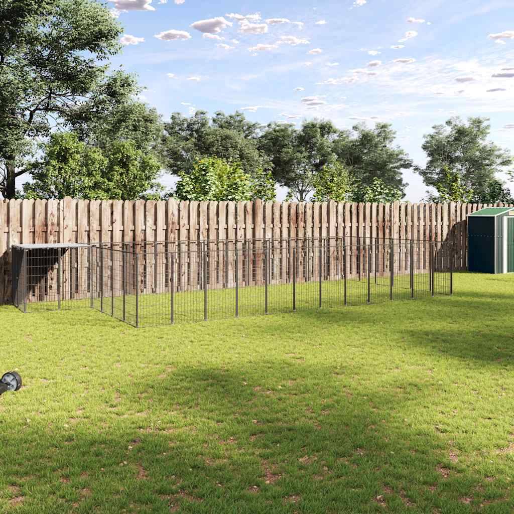 Chenil Noir 26,62 m² Acier vidaXL 3082217