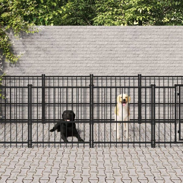 Chenil d’extérieur pour chiens Acier 11,26 m² vidaXL 3124602 Chenil d’extérieur pour chiens Acier 11,26 m² vidaXL 3124602