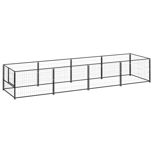 Chenil Noir 4 m² Acier vidaXL 3082094 Chenil Noir 4 m² Acier vidaXL 3082094