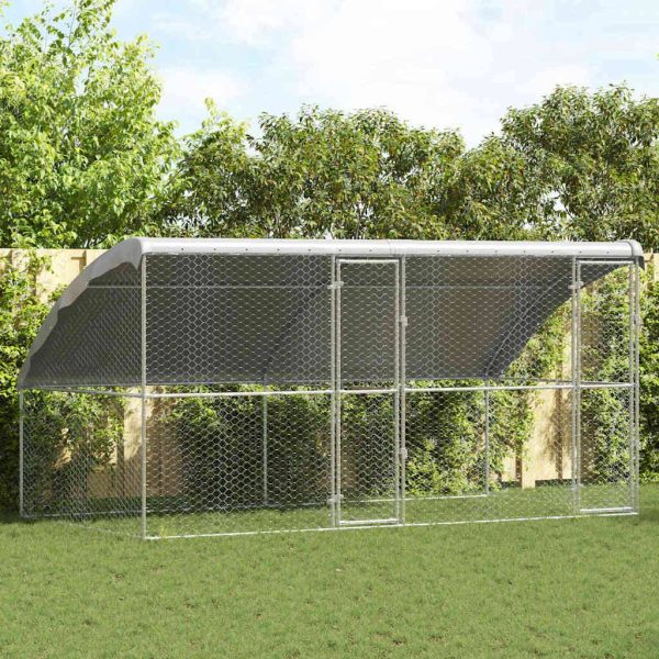 Chenil Extérieur Acier Robuste Sécurité Chien Argent 4m – ComfortXL Outdoor Living Chenil Extérieur Acier Robuste Sécurité Chien Argent 4m – ComfortXL Outdoor Living