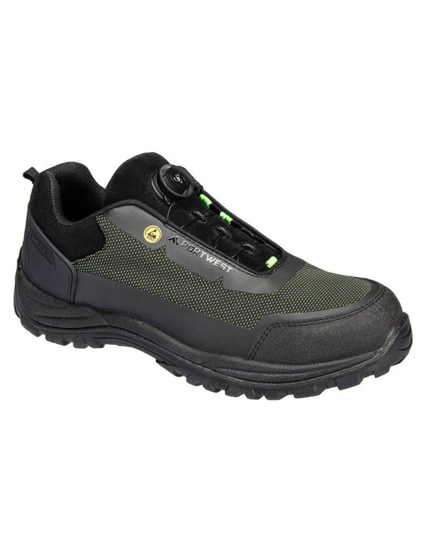 Chaussures Girder Composite Mid S3s Esd Sr Fo – 38 – Noir/vert – Portwest