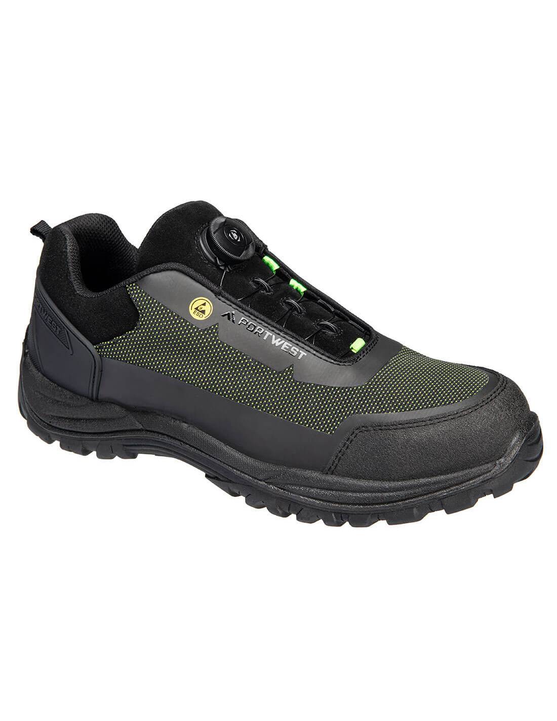 Chaussures Girder Composite Mid S3s Esd Sr Fo - 40 - Noir/vert - Portwest