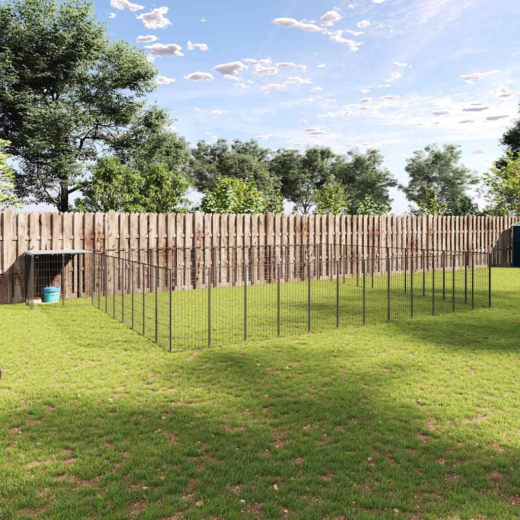 Chenil Noir 37,51 m² Acier vidaXL 3082242