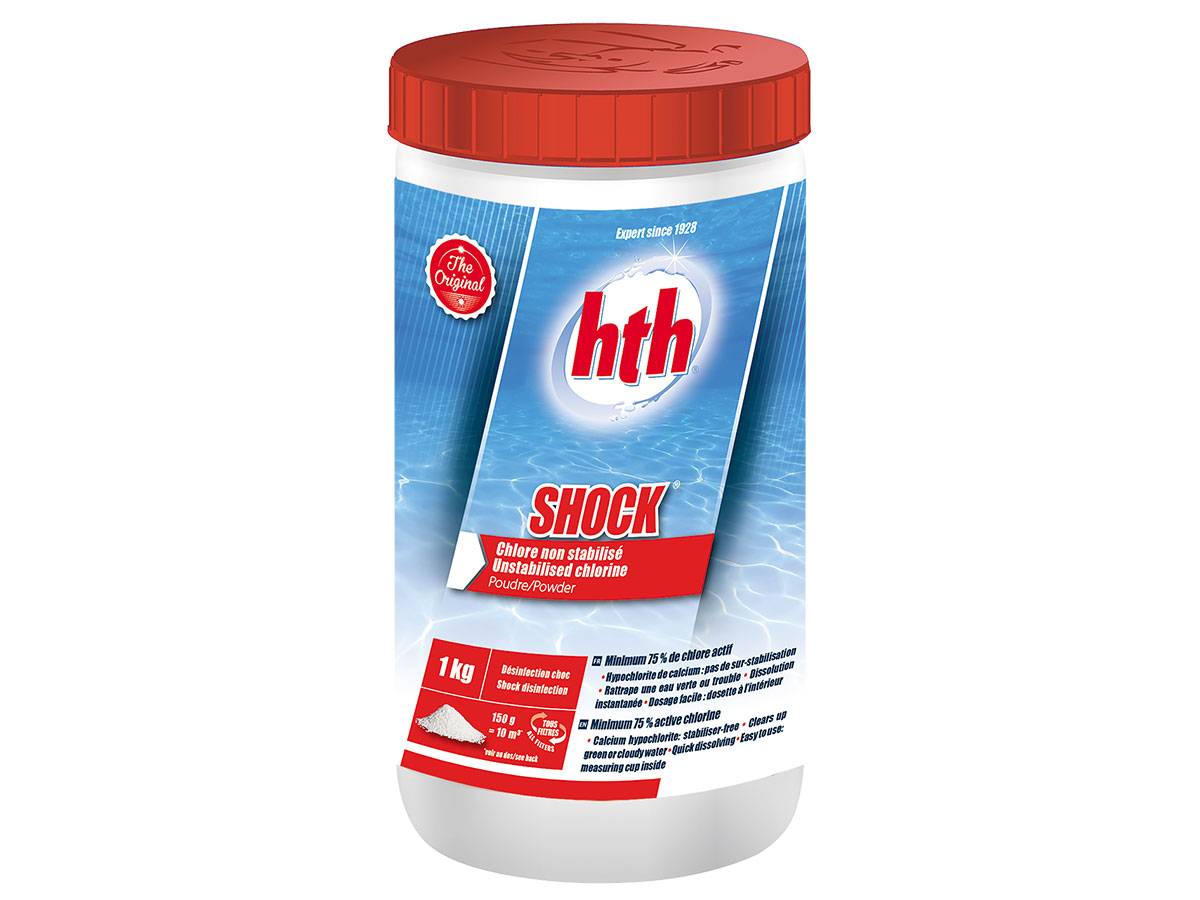 Chlore choc poudre sans stabilisant Shock 1 kg - HTH