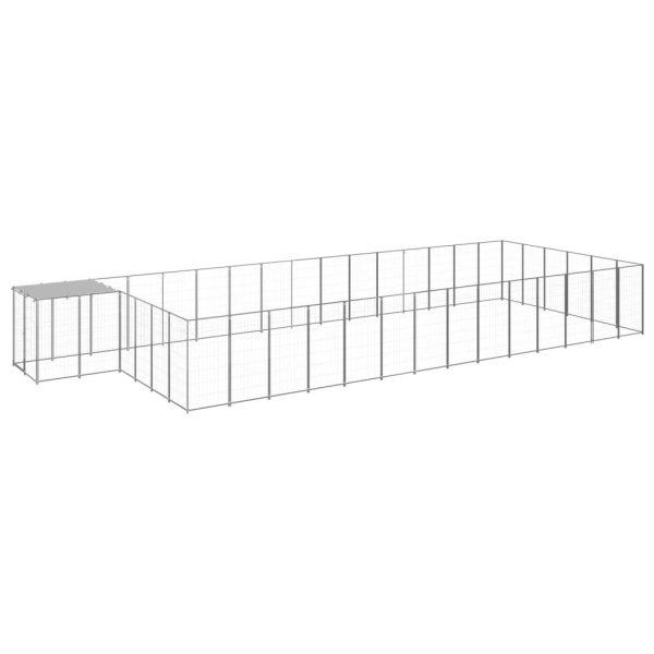 Chenil Argenté 26,62 m² Acier vidaXL 3082224